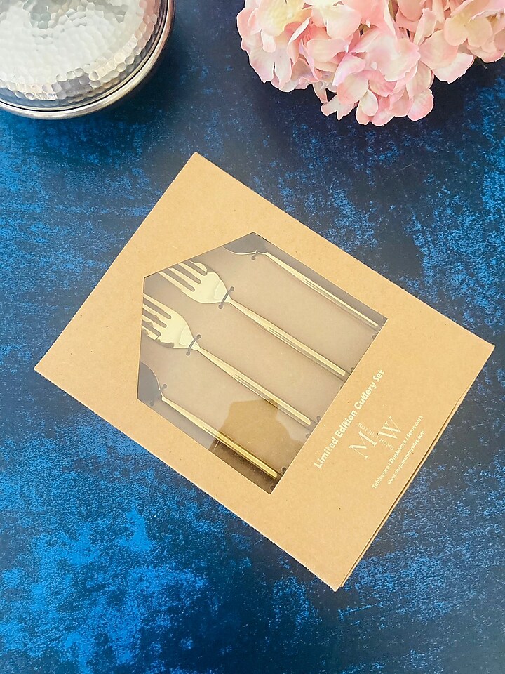 Gold Stainless Steel Forks (Set of 4) by MW- Not Just Home at Pernia's Pop Up Shop