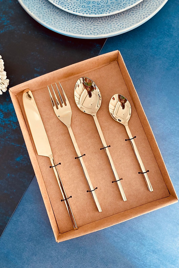 Champagne Gold Stainless Steel Cutlery Set by MW- Not Just Home