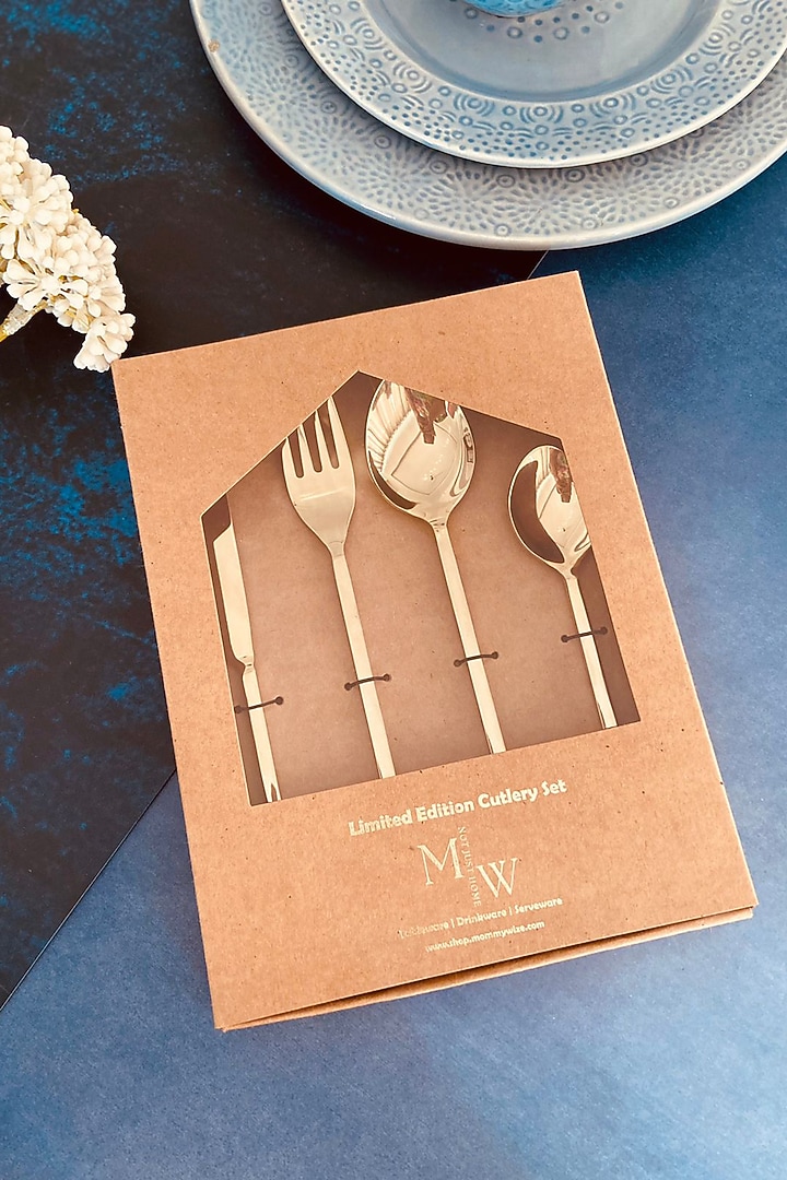 Champagne Gold Stainless Steel Cutlery Set by MW- Not Just Home at Pernia's Pop Up Shop