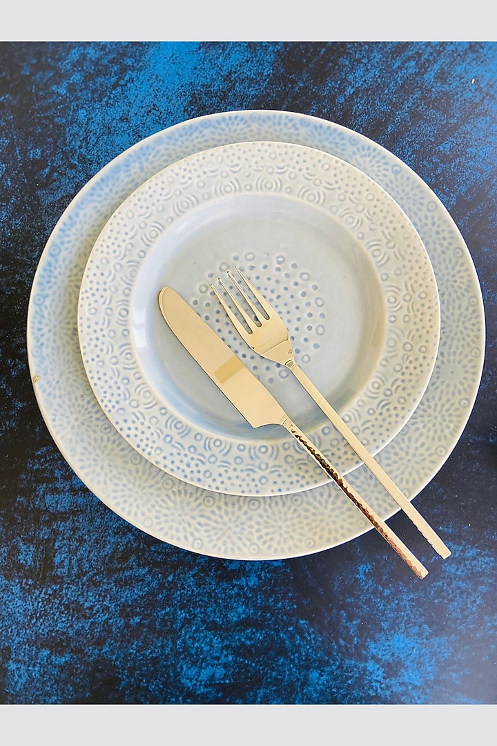 Silver Stainless Steel Hammered Cutlery Set by MW- Not Just Home at Pernia's Pop Up Shop