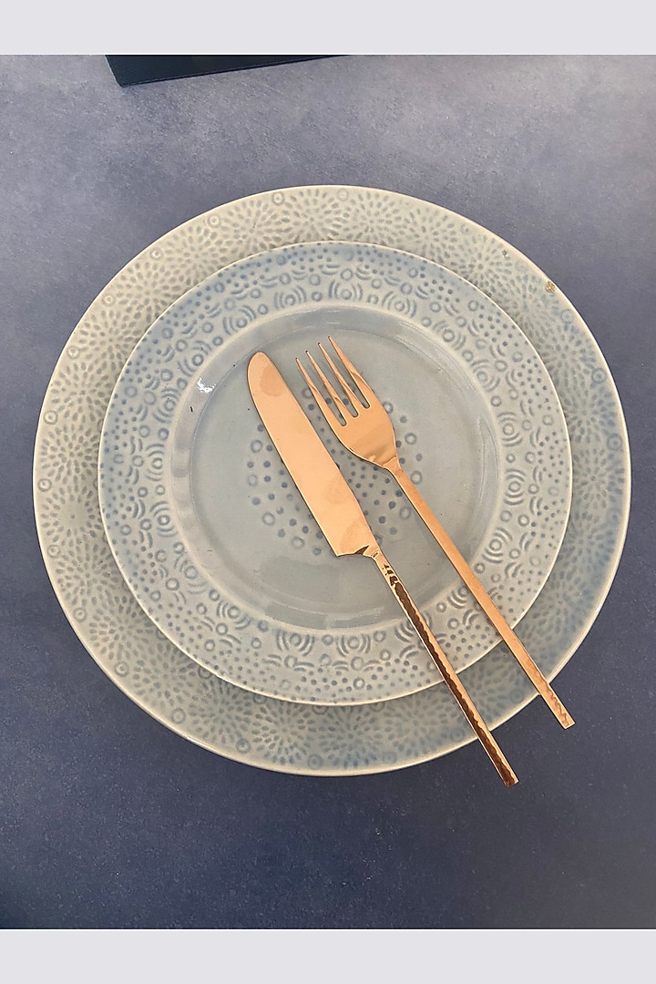 Rose Gold Stainless Steel Hammered Cutlery Set by MW- Not Just Home at Pernia's Pop Up Shop