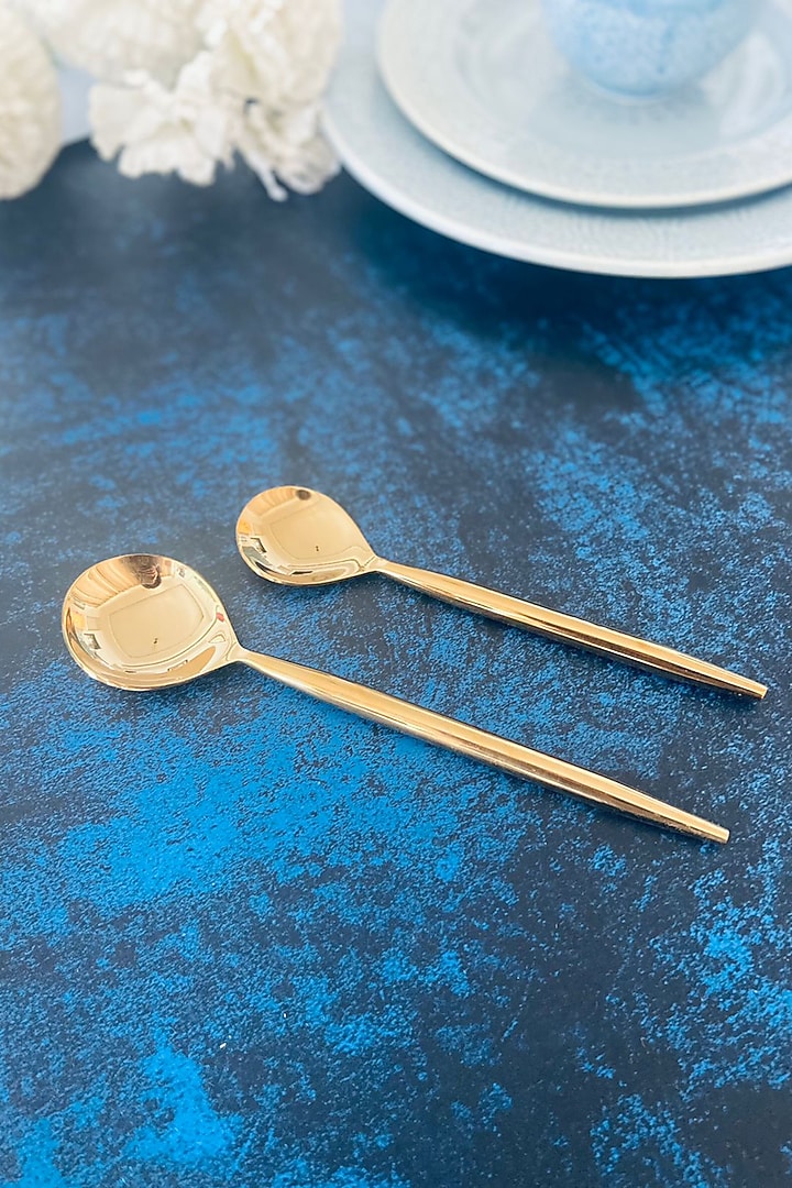 Gold Stainless Steel Hammered Cutlery Set by MW- Not Just Home at Pernia's Pop Up Shop