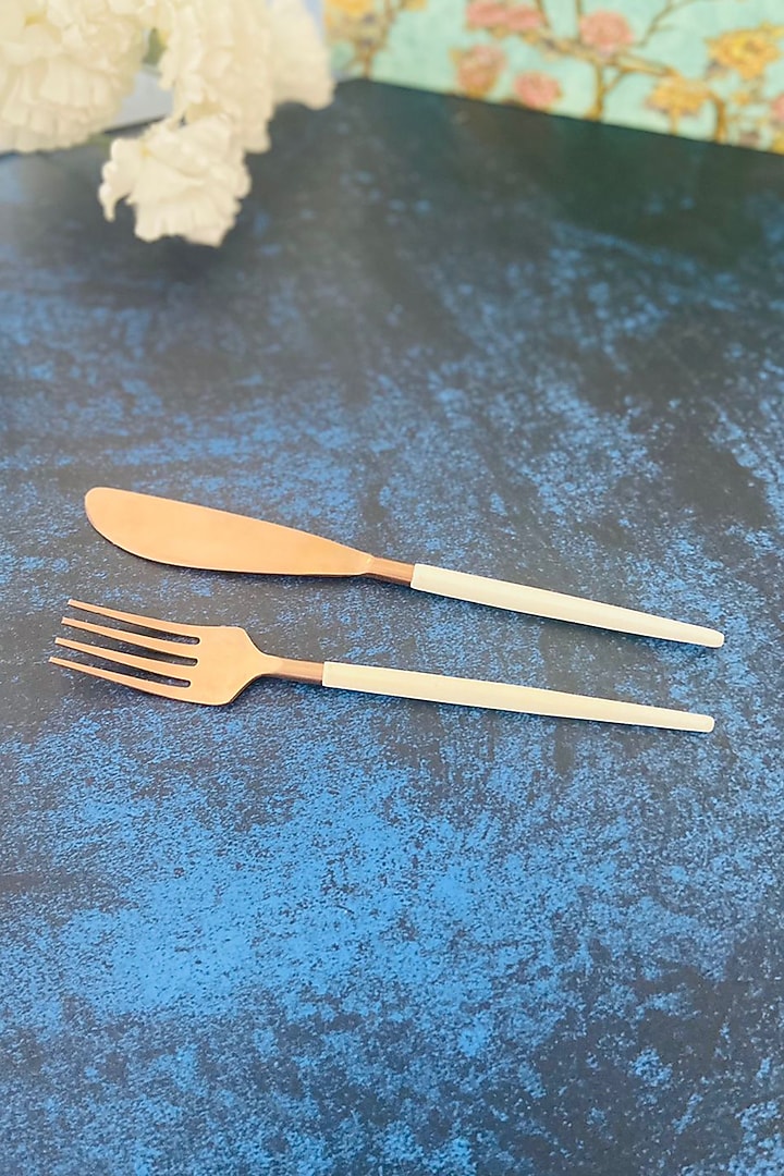 White & Silver Stainless Steel Cutlery Set by MW- Not Just Home at Pernia's Pop Up Shop