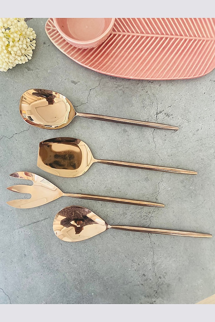 Rose Gold Stainless Steel Serving Spoons Set by MW- Not Just Home