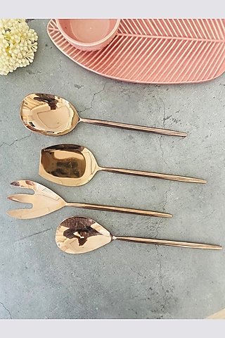 Rose Gold Stainless Steel Serving Spoons Set by MW- Not Just Home