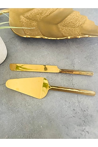 Gold Stainless Steel Cake Server Set by MW- Not Just Home