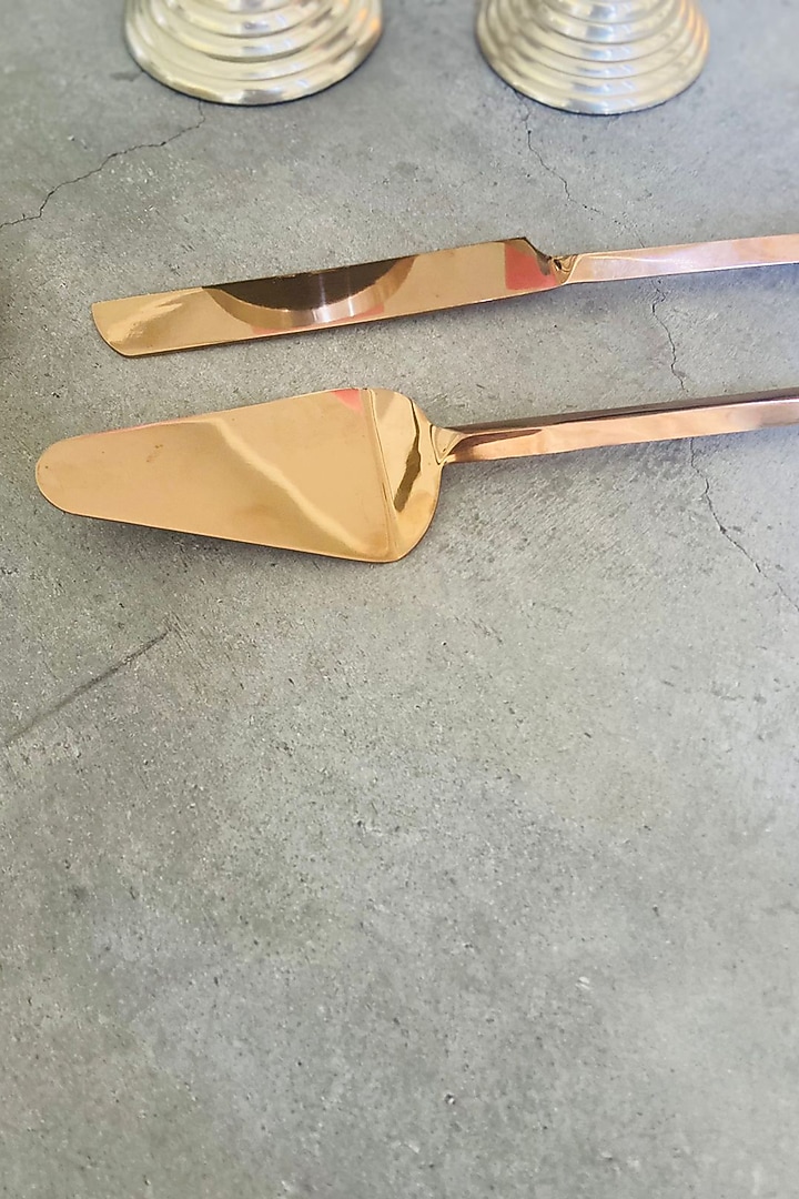 Rose Gold Stainless Steel Cake Server Set by MW- Not Just Home at Pernia's Pop Up Shop