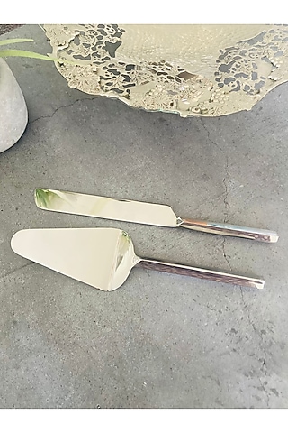 Silver Stainless Steel Cake Server Set by MW- Not Just Home