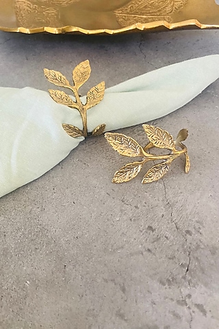 Brass Stainless Steel Napkin Rings (Set of 4) by MW- Not Just Home