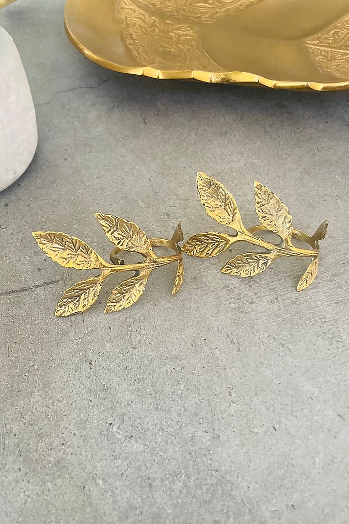 Brass Stainless Steel Napkin Rings (Set of 4) by MW- Not Just Home at Pernia's Pop Up Shop