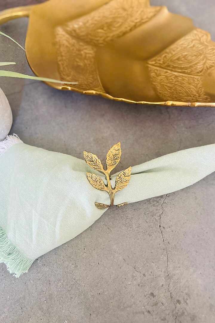 Brass Stainless Steel Napkin Rings (Set of 4) by MW- Not Just Home at Pernia's Pop Up Shop