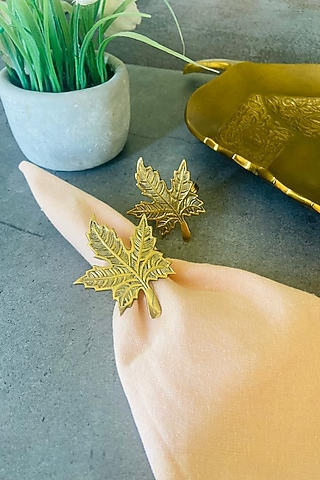 Brass Stainless Steel Napkin Rings (Set of 4) by MW- Not Just Home