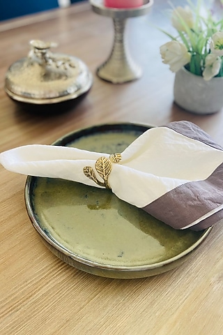 Brass Stainless Steel Napkin Rings (Set of 4) by MW- Not Just Home