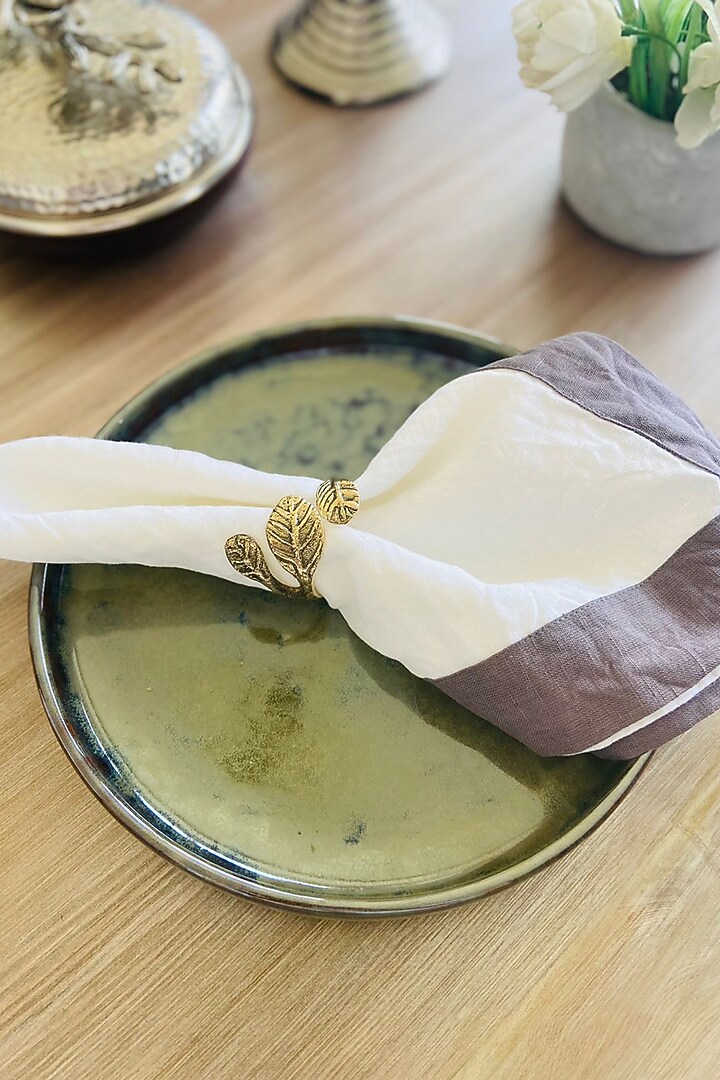 Brass Stainless Steel Napkin Rings (Set of 4) by MW- Not Just Home at Pernia's Pop Up Shop
