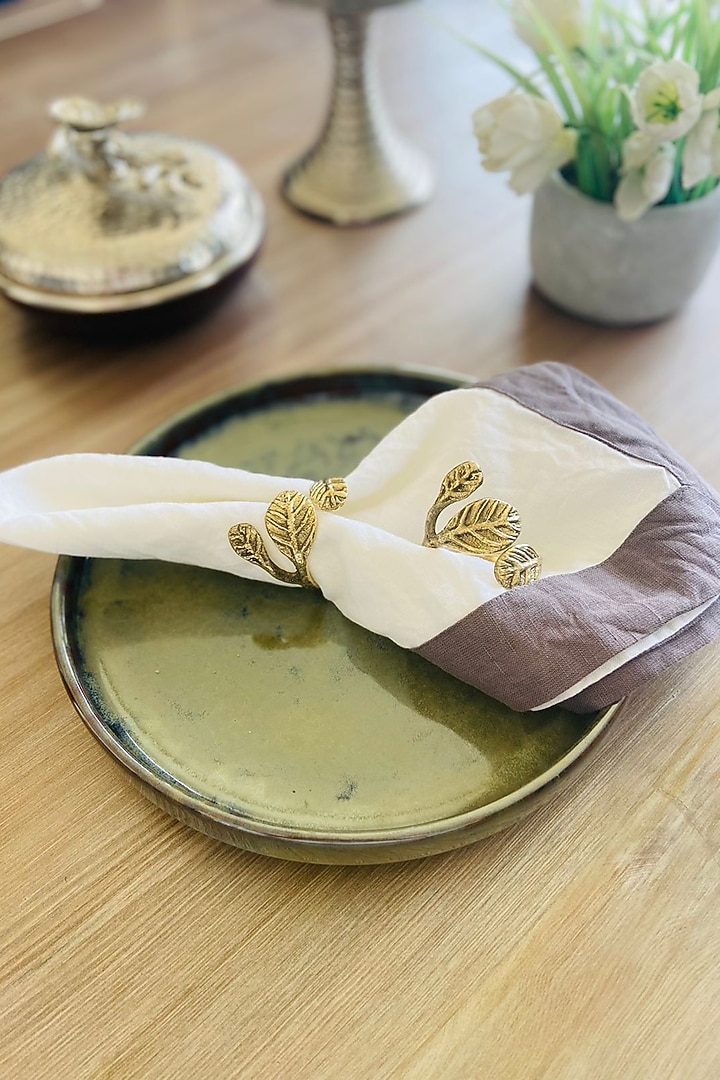 Brass Stainless Steel Napkin Rings (Set of 4) by MW- Not Just Home at Pernia's Pop Up Shop