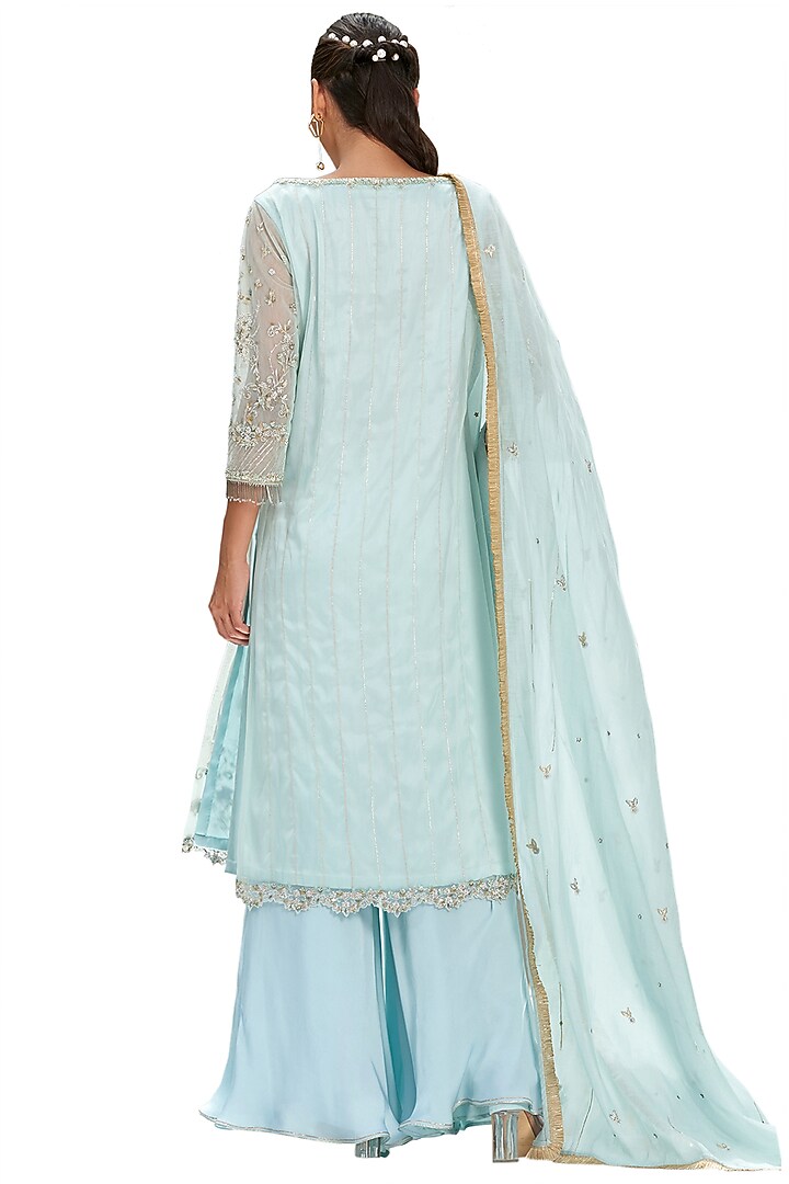 Mint Embroidered Kurta Set by Mandira Wirk - Indian at Pernia's Pop Up Shop
