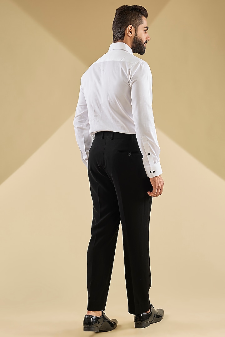 Black Micro Velvet Hand Embroidered Tuxedo Set by Mayank Chawla at Pernia's Pop Up Shop