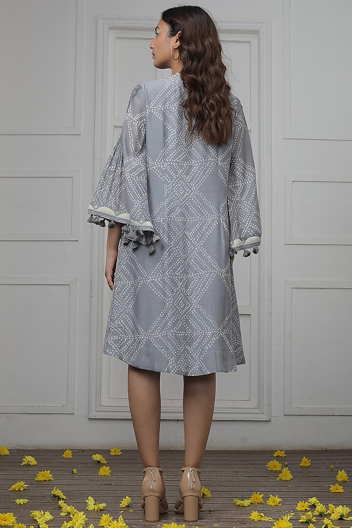Grey Cotton Silk Pintuck Summer Dress by Myoho at Pernia's Pop Up Shop