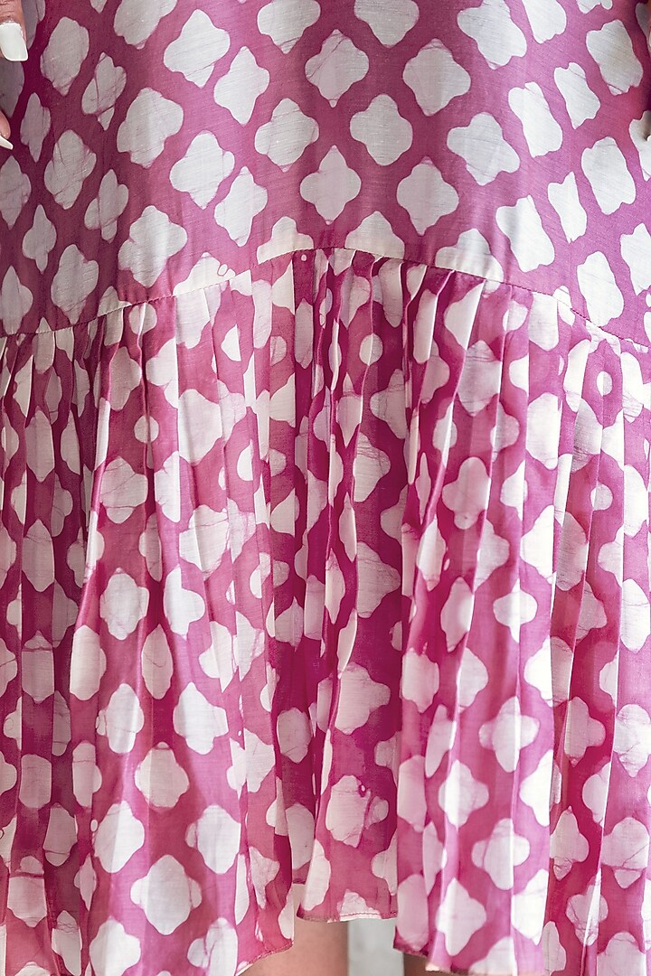Rose Pink Printed Vacation Dress by Myoho at Pernia's Pop Up Shop