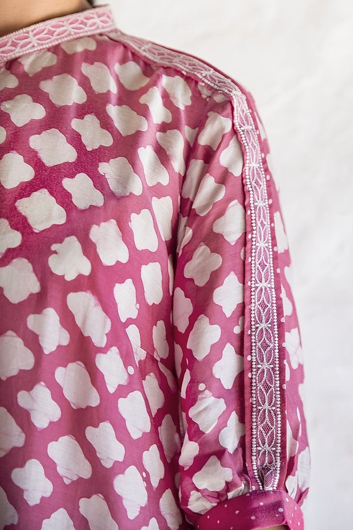 Rose Pink Printed Vacation Dress by Myoho at Pernia's Pop Up Shop