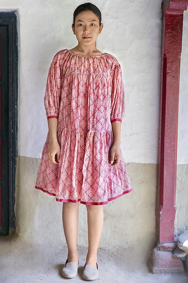 Rose Pink Dress With Print by Myoho at Pernia's Pop Up Shop