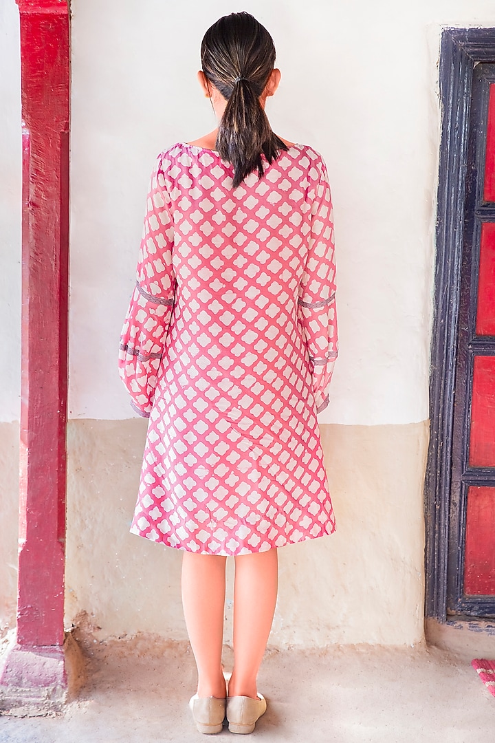 Candy Pink Printed Shift Summer Dress by Myoho at Pernia's Pop Up Shop