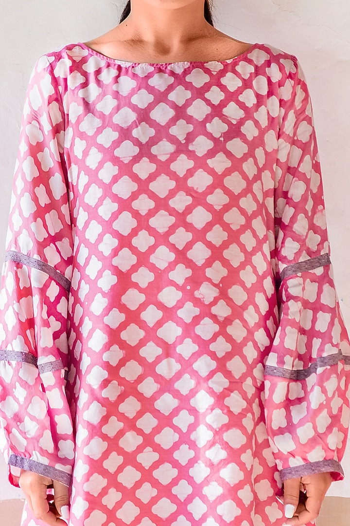 Candy Pink Printed Shift Summer Dress by Myoho at Pernia's Pop Up Shop