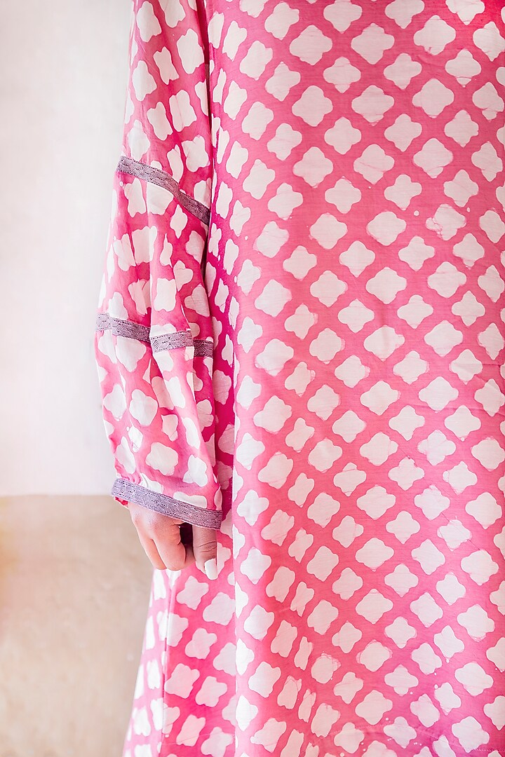 Candy Pink Printed Shift Summer Dress by Myoho at Pernia's Pop Up Shop