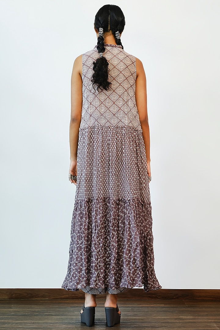 Dull Grape Printed Tiered Summer Dress by Myoho at Pernia's Pop Up Shop