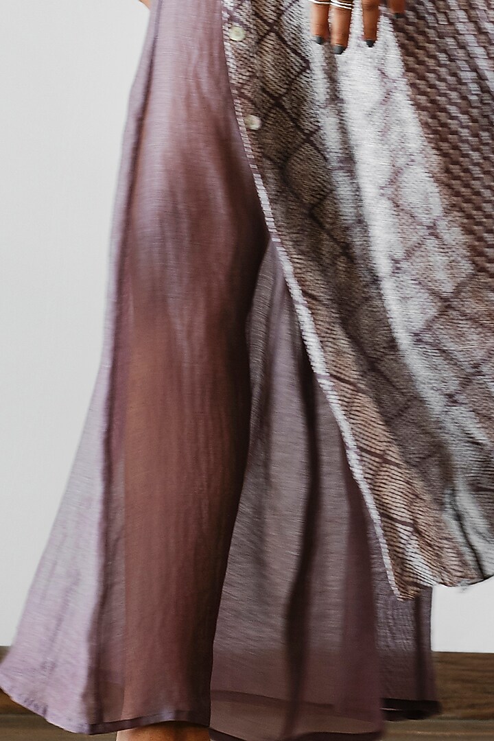 Dull Grape Hand Embroidered Shirt Kurta Set by Myoho at Pernia's Pop Up Shop