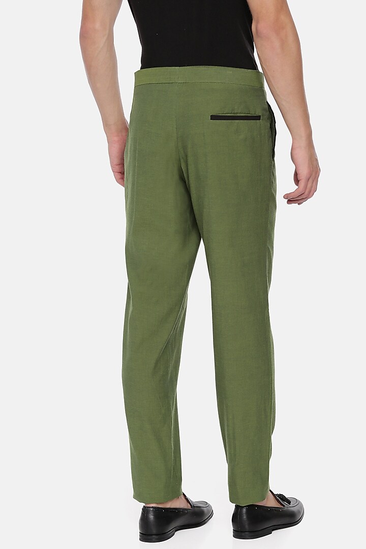 Green Cotton Trousers by Mayank Modi at Pernia's Pop Up Shop