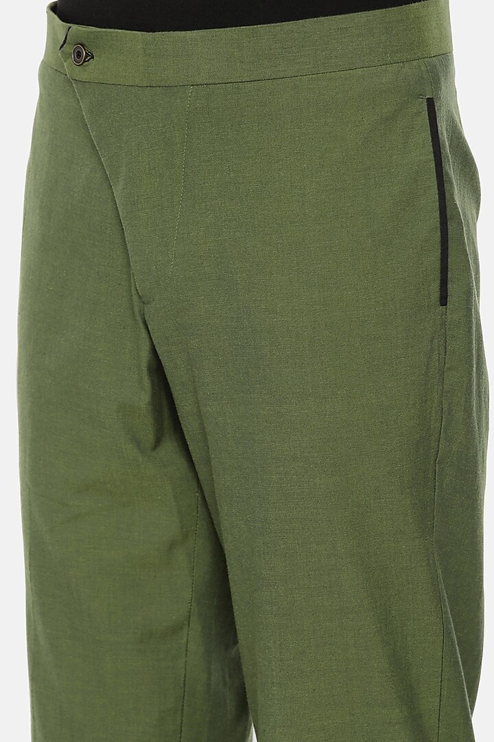 Green Cotton Trousers by Mayank Modi at Pernia's Pop Up Shop