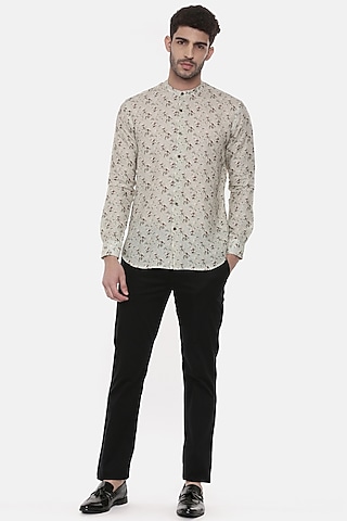 Pastel Green Printed Shirt by Mayank Modi