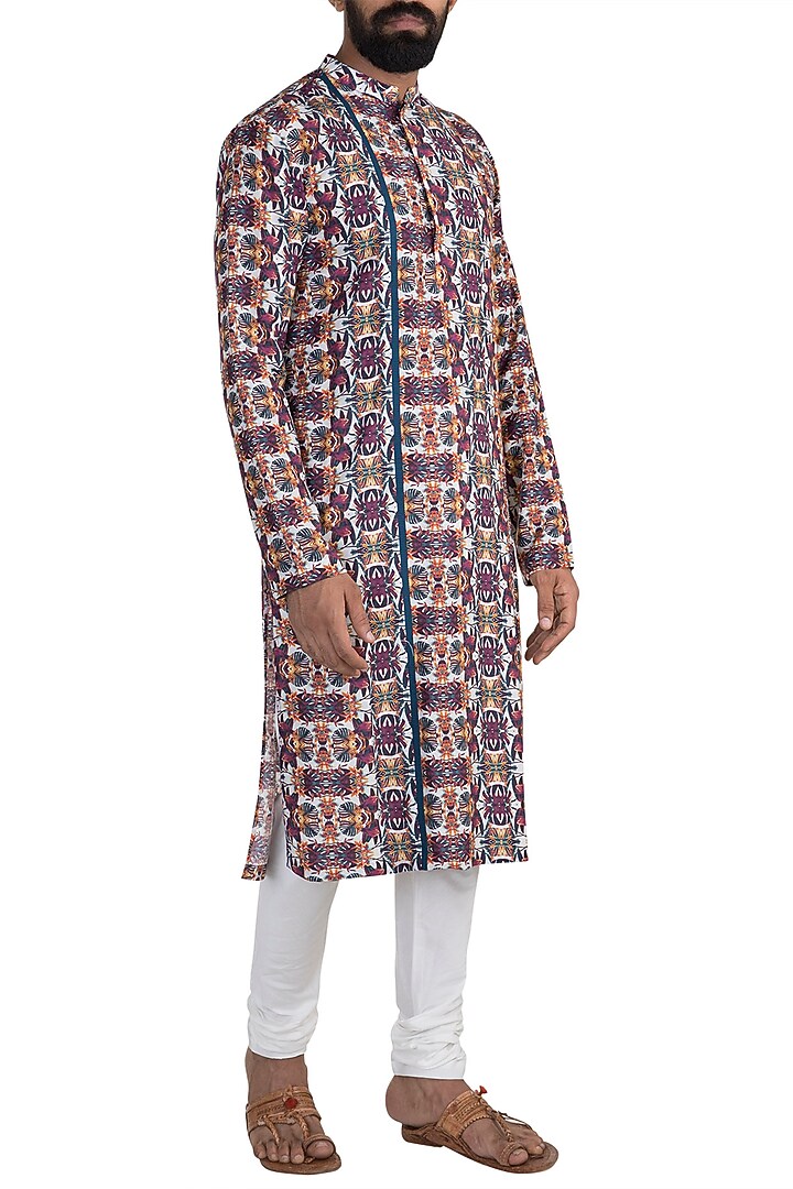Multi Coloured Tropical Digital Printed Kurta Set by Mayank Modi at Pernia's Pop Up Shop