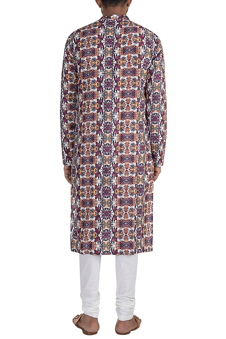 Multi Coloured Tropical Digital Printed Kurta Set by Mayank Modi at Pernia's Pop Up Shop