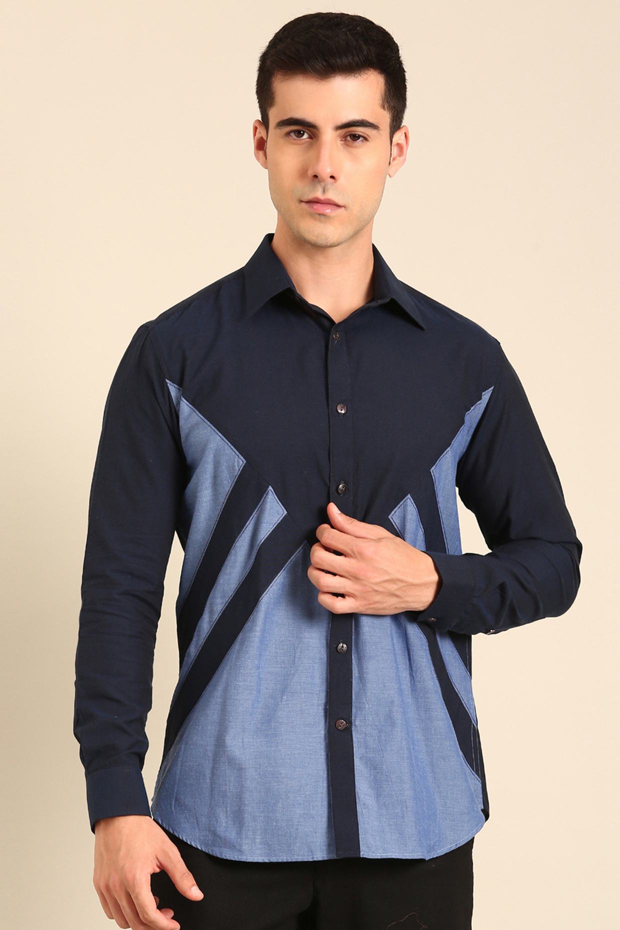 Naye Blue Malai Cotton Shirt by Mayank Modi