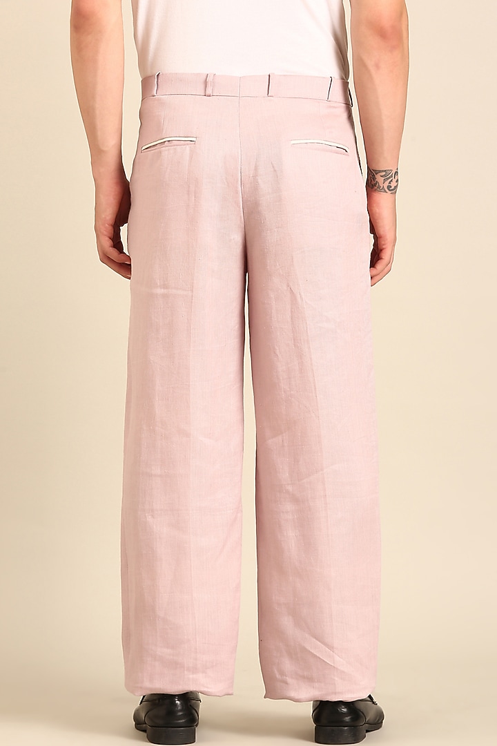 Mauve Linen Silk Trouser by Mayank Modi at Pernia's Pop Up Shop