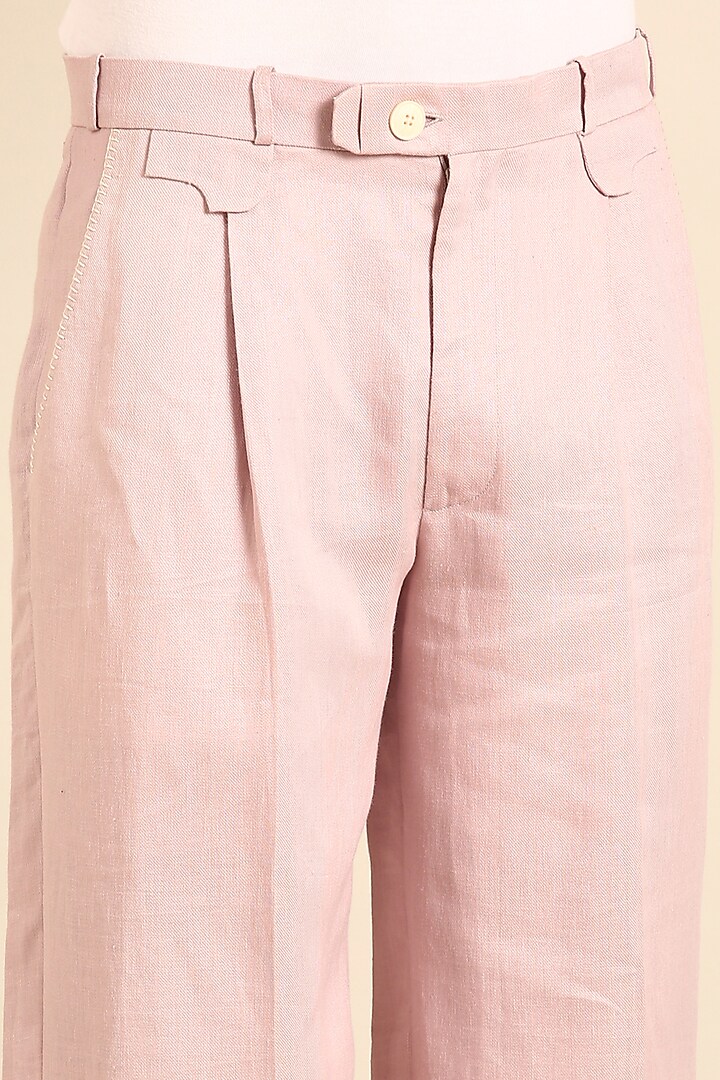 Mauve Linen Silk Trouser by Mayank Modi at Pernia's Pop Up Shop