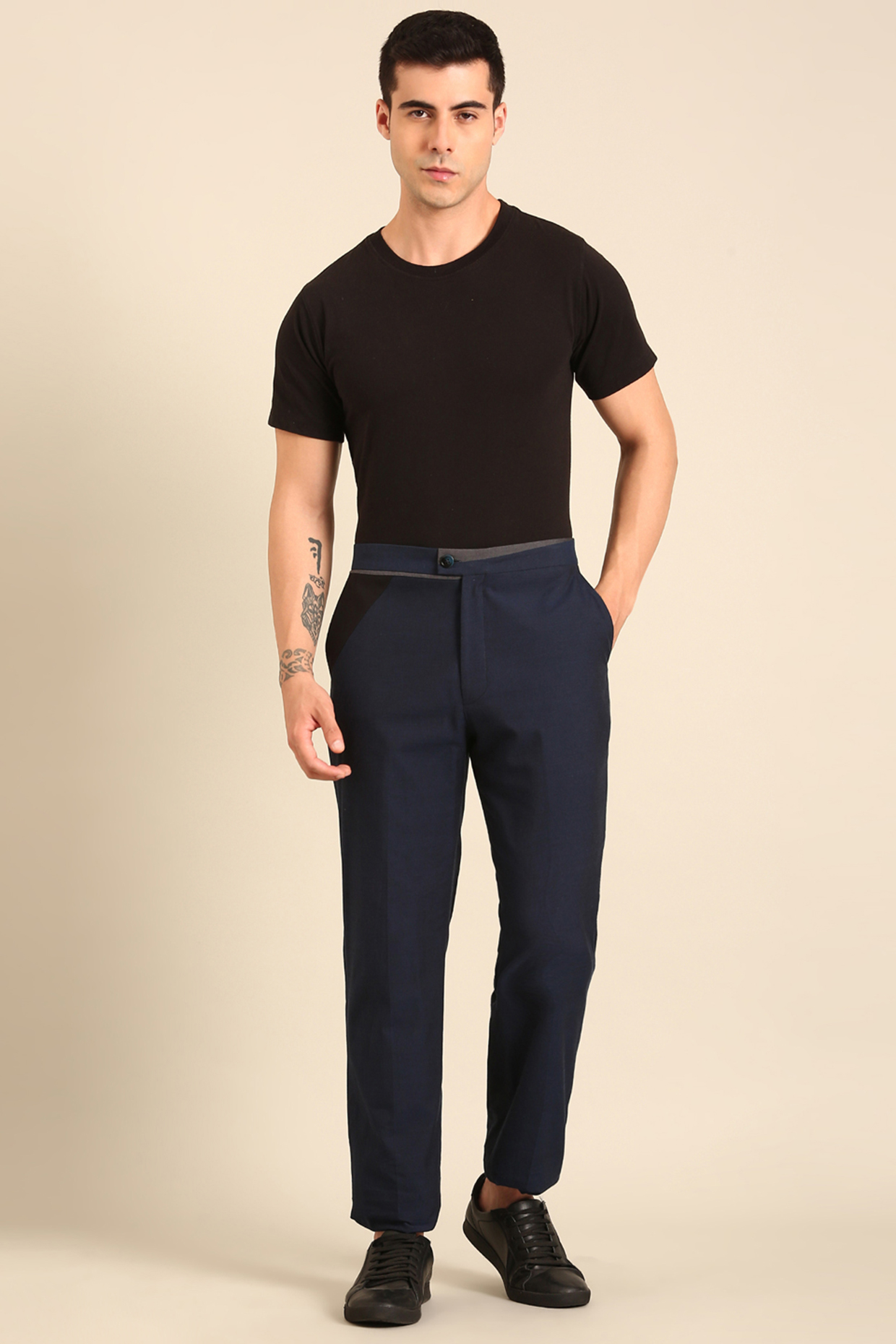 Blue Malai Cotton Trouser by Mayank Modi