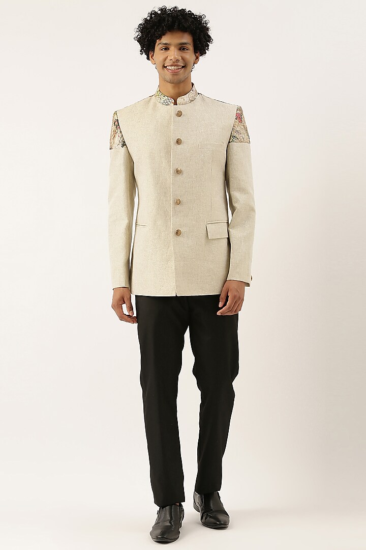 Ivory Bandhgala Jacket by Mayank Modi