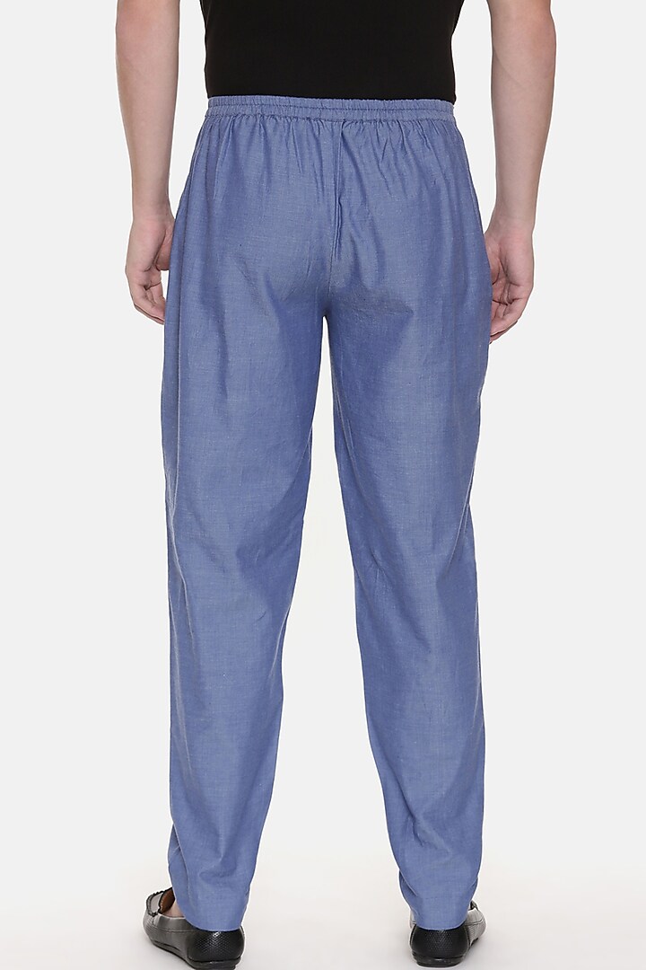 Blue Soft Cotton Pants by Mayank Modi at Pernia's Pop Up Shop