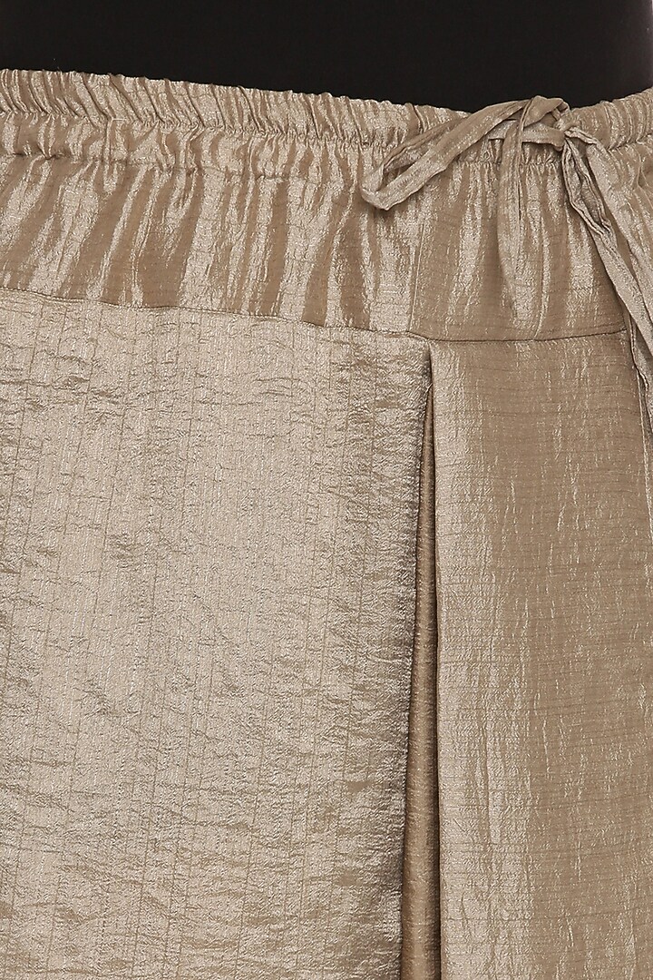 Gold Slub Silk Dhoti Pants by Mayank Modi at Pernia's Pop Up Shop