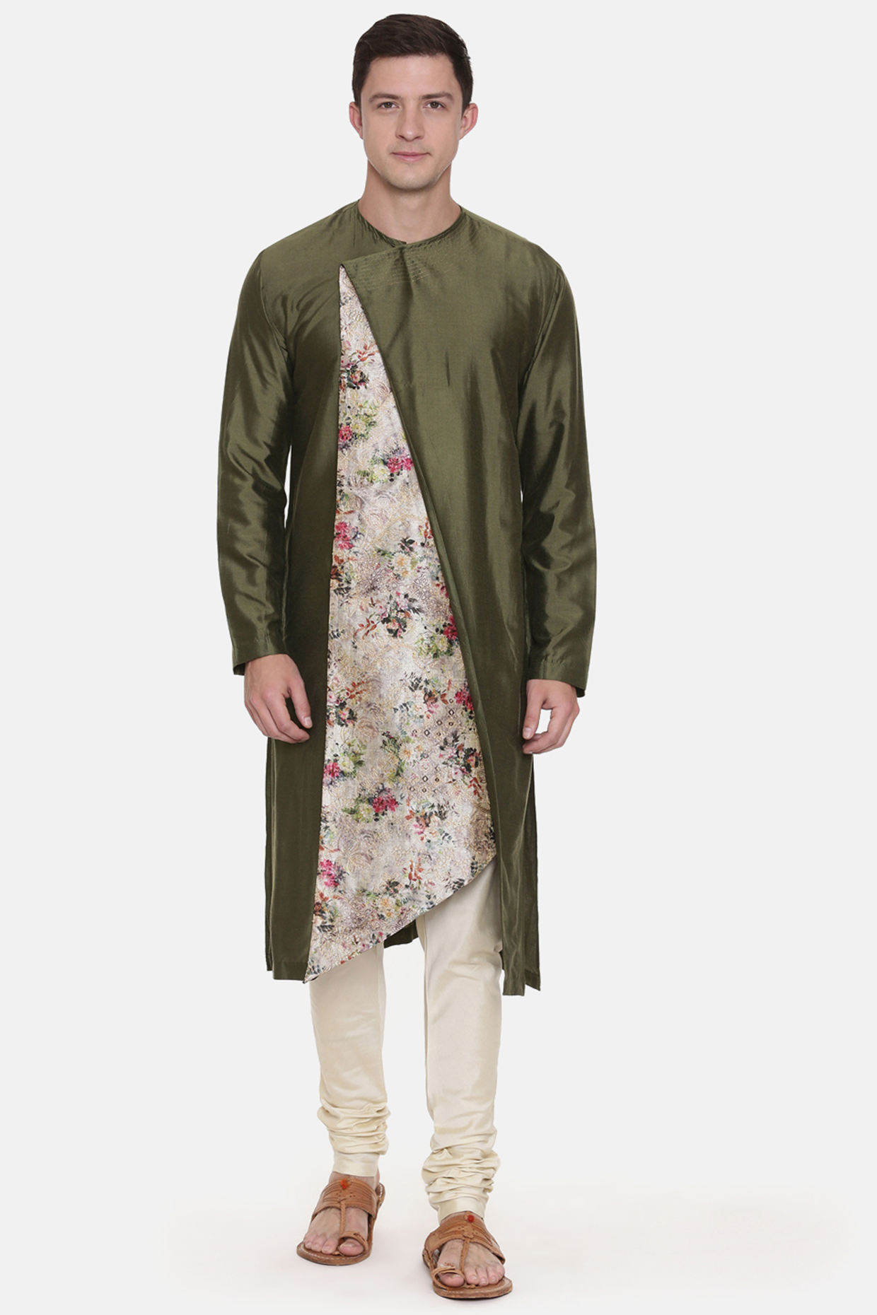 Mehendi Green Printed Kurta Set by Mayank Modi at Pernia's Pop Up Shop