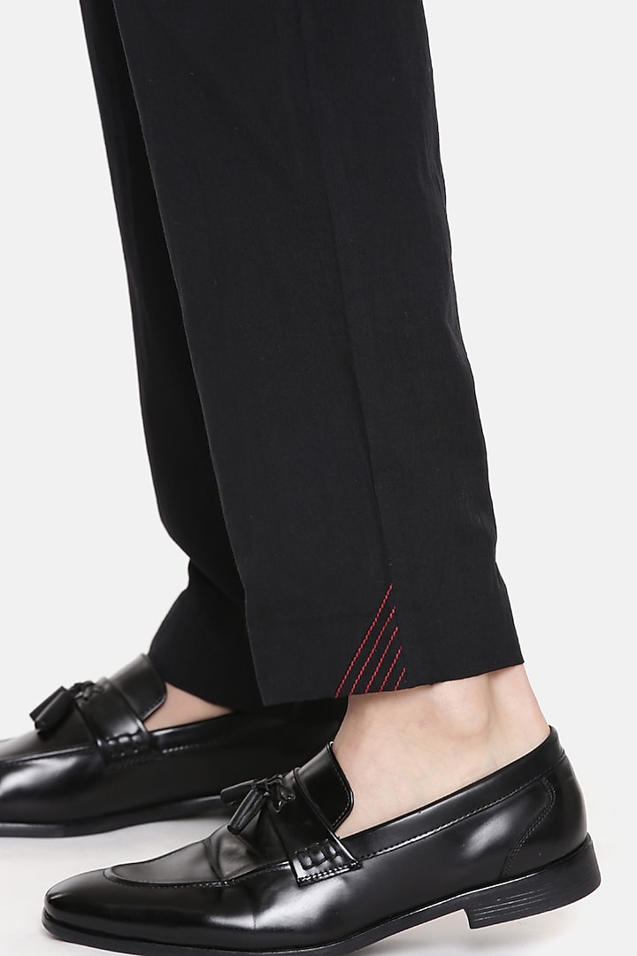 Black Malai Cotton Pants by Mayank Modi at Pernia's Pop Up Shop