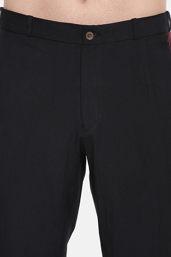 Black Malai Cotton Pants by Mayank Modi at Pernia's Pop Up Shop