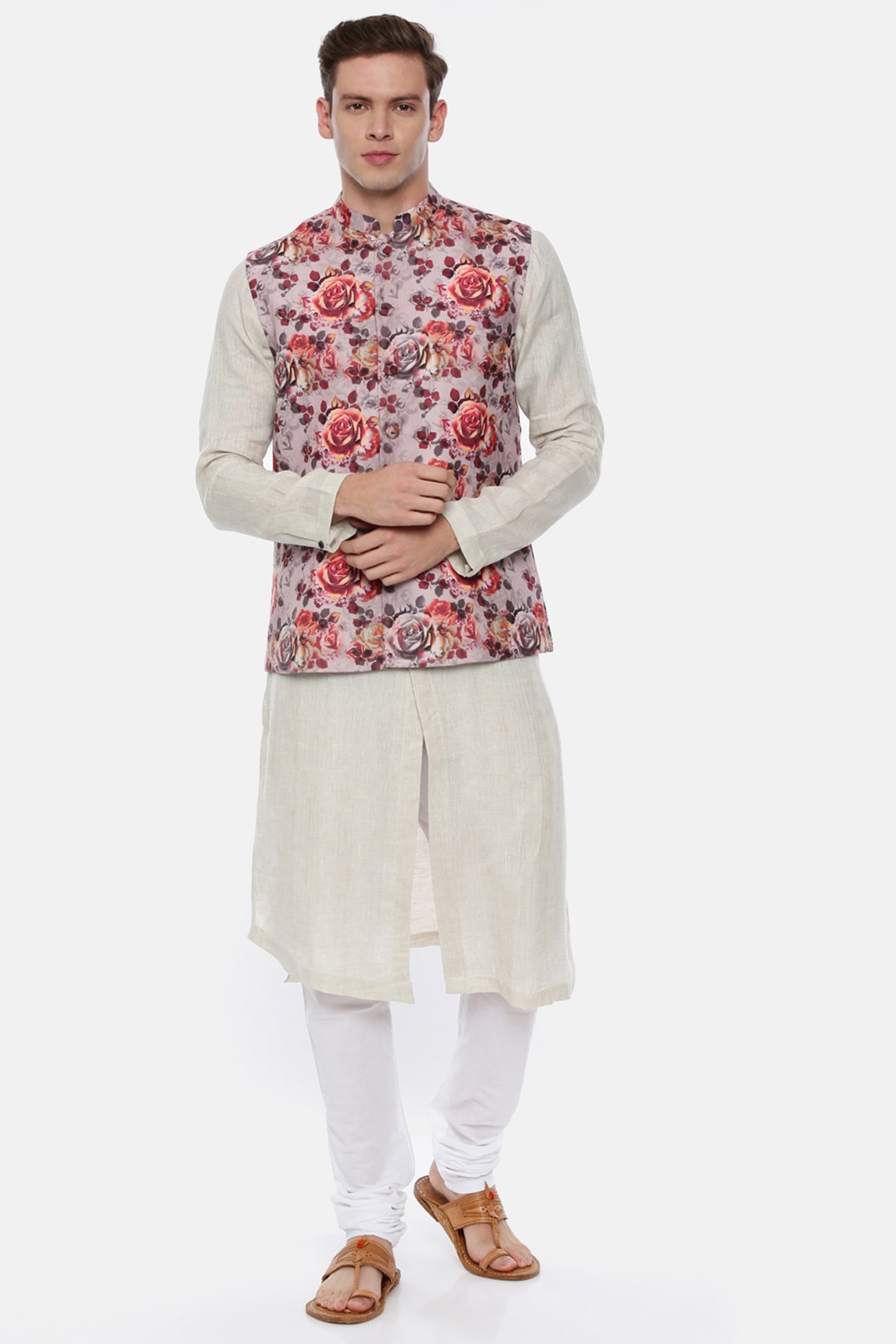 Buy online Pink Floral Nehru Jacket from Jackets for Men by Hangup for ₹799  at 85% off | 2024 Limeroad.com