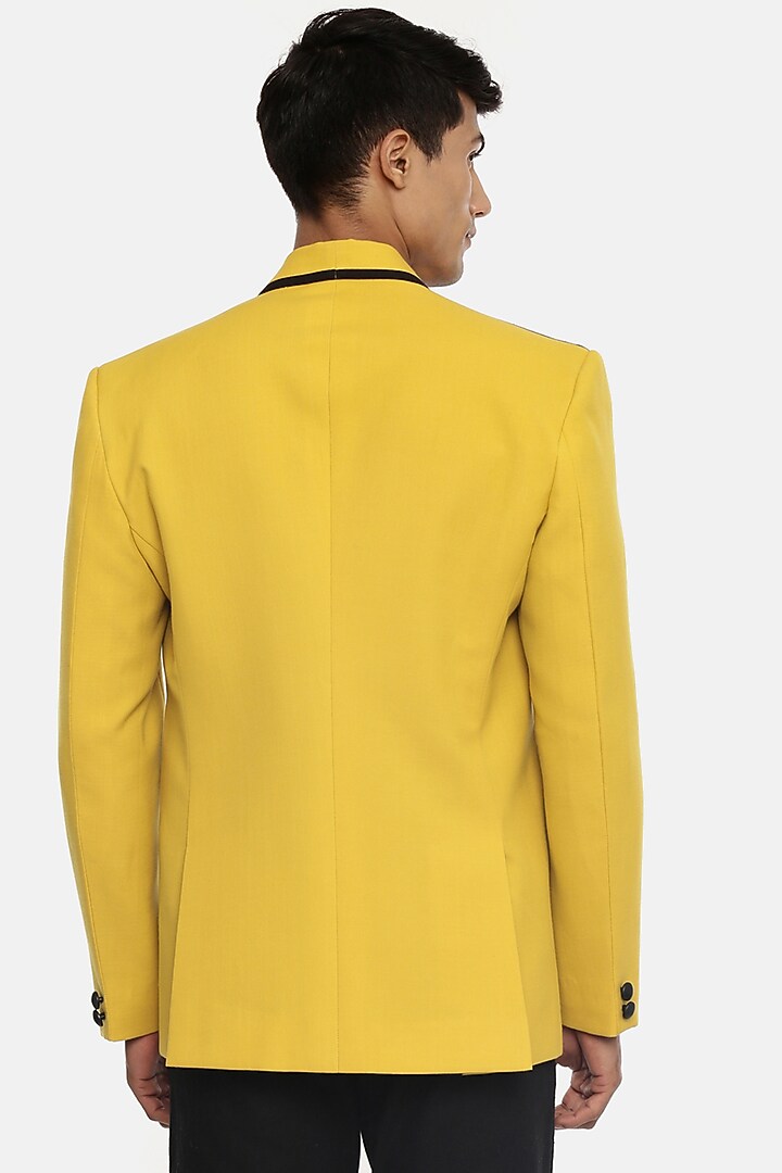 Mustard Cotton Blazer by Mayank Modi at Pernia's Pop Up Shop