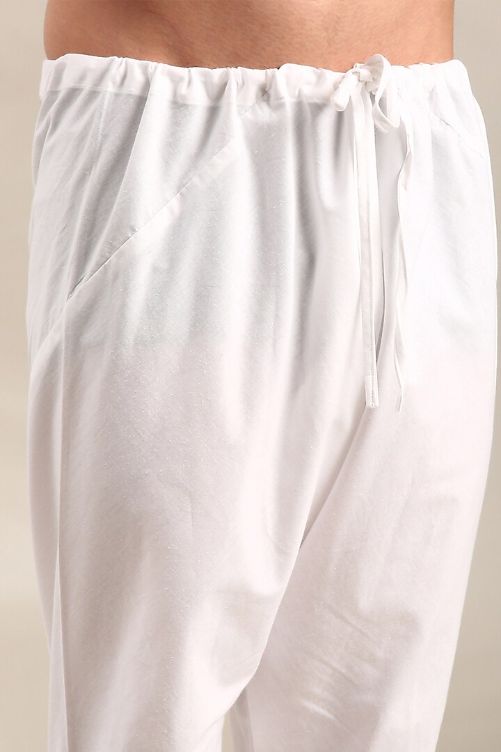 Blue Linen Kurta Set by Mayank Modi at Pernia's Pop Up Shop