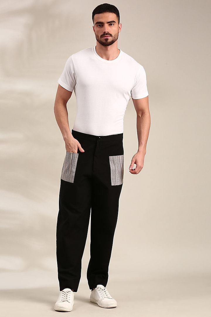 Black Malai Cotton Pant by Mayank Modi at Pernia's Pop Up Shop