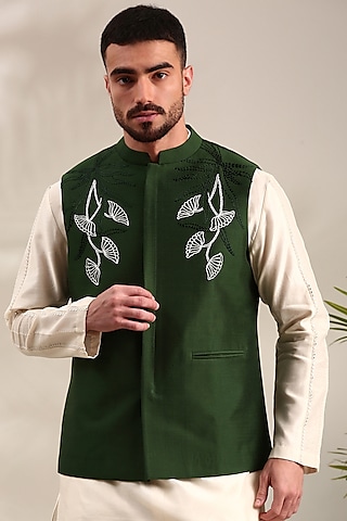 Green Textured Nehru Jacket for Men, Modi Jacket for Men, Nehru Jacket for Diwali, Designer Nehru 2024 Jacket, Nehru Jacket for Wedding for Men